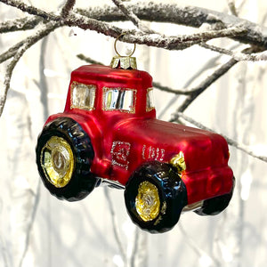 Big Red Tractor Tree Ornament