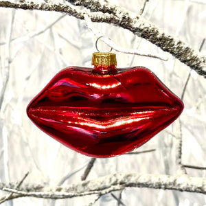 Lips & Lipstick Tree Bauble Duo