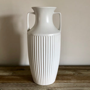 Vintage White Amphora Vase