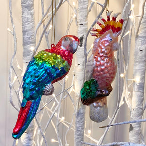 Parrot & Cockatoo Tree Bauble Duo