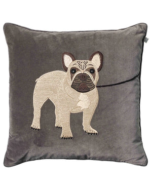 French Bulldog Grey Cushion by Chhatwal & Jonsson